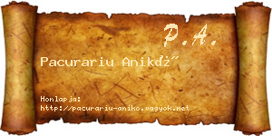 Pacurariu Anikó névjegykártya